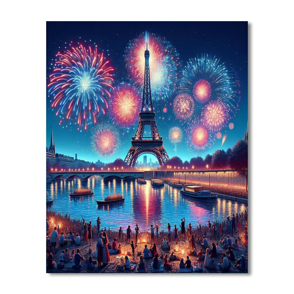 Bastille Day Fireworks - France Paint By Color