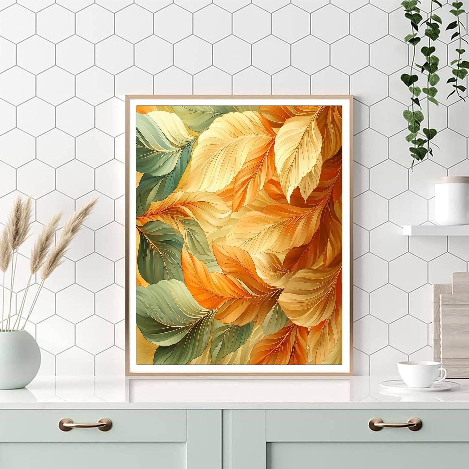 Alphonse Mucha Inspired Enchanted Autumn Tapestry  Numbered Painting Kits