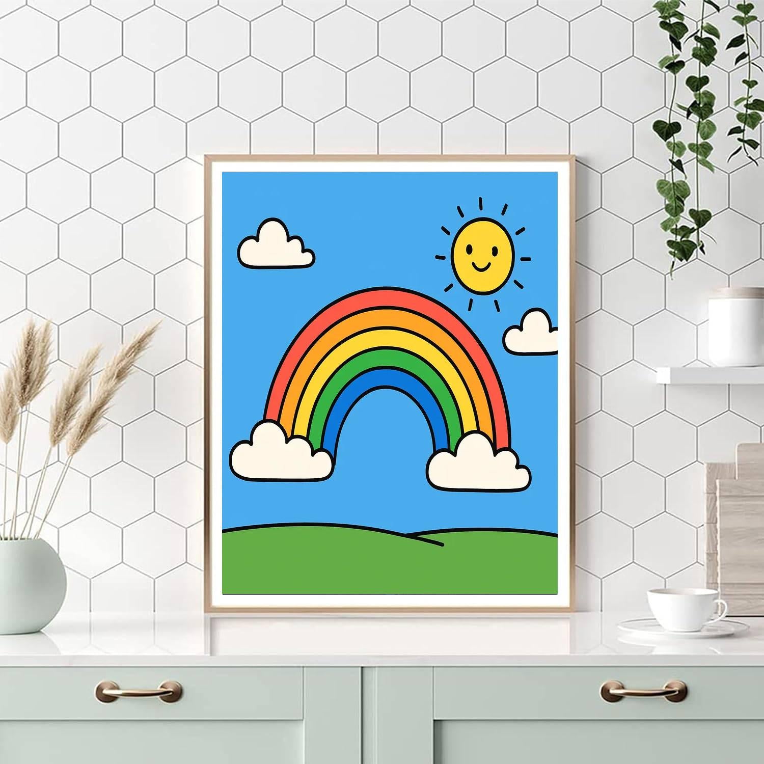 Bright Colorful Rainbow Numbered Painting Kits