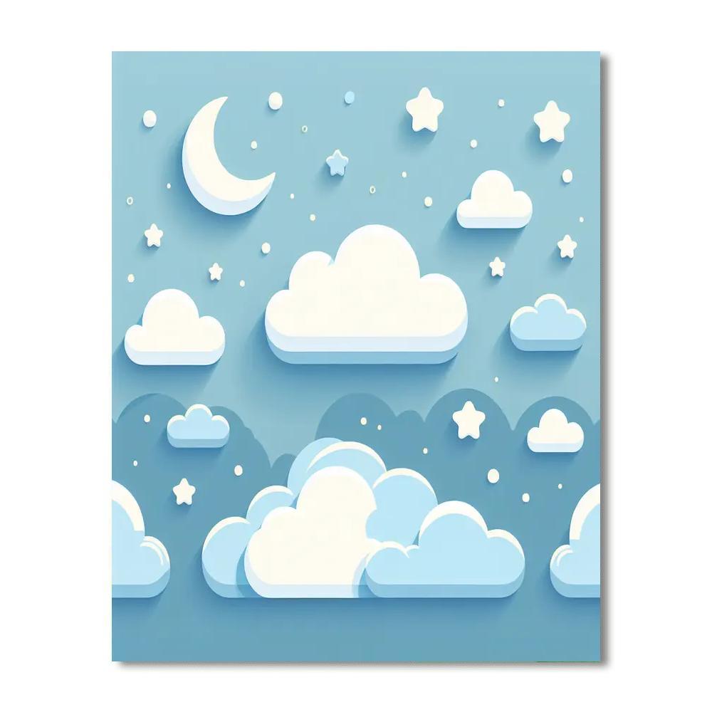 Whimsical Cloudland Paint By Color