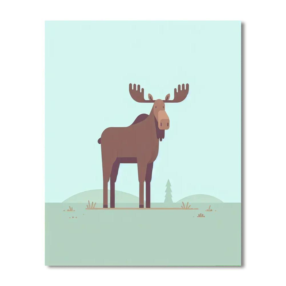 Magical Moose Meadow Number Painting