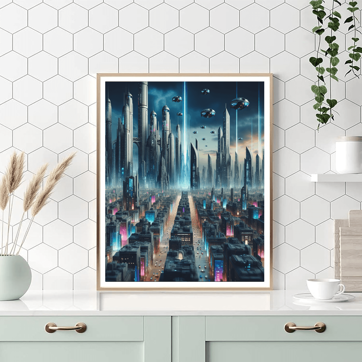 Retro Futuristic Cityscape Paint By Numbers Kits