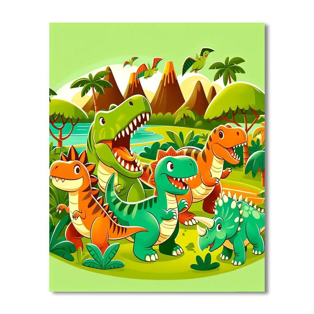 Dinosaurs Roam Free Paint By Color