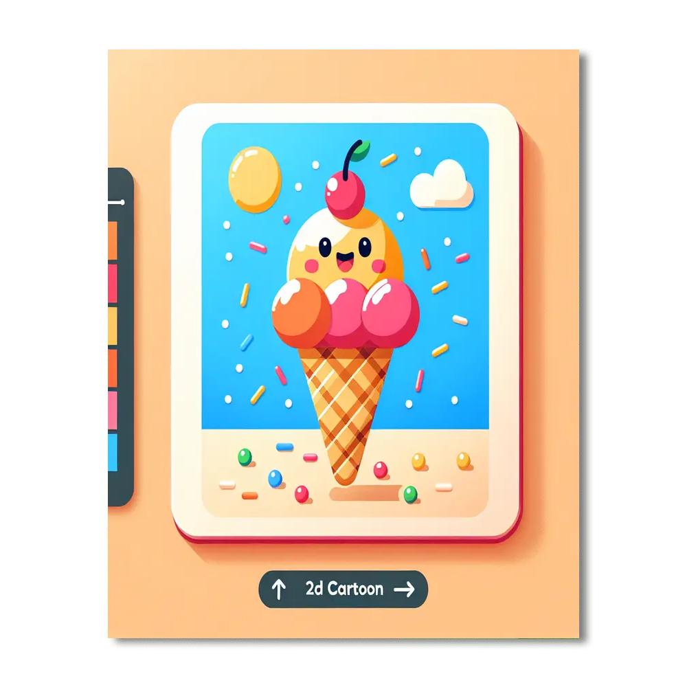 Snazzy Ice Cream Painting Number Kit