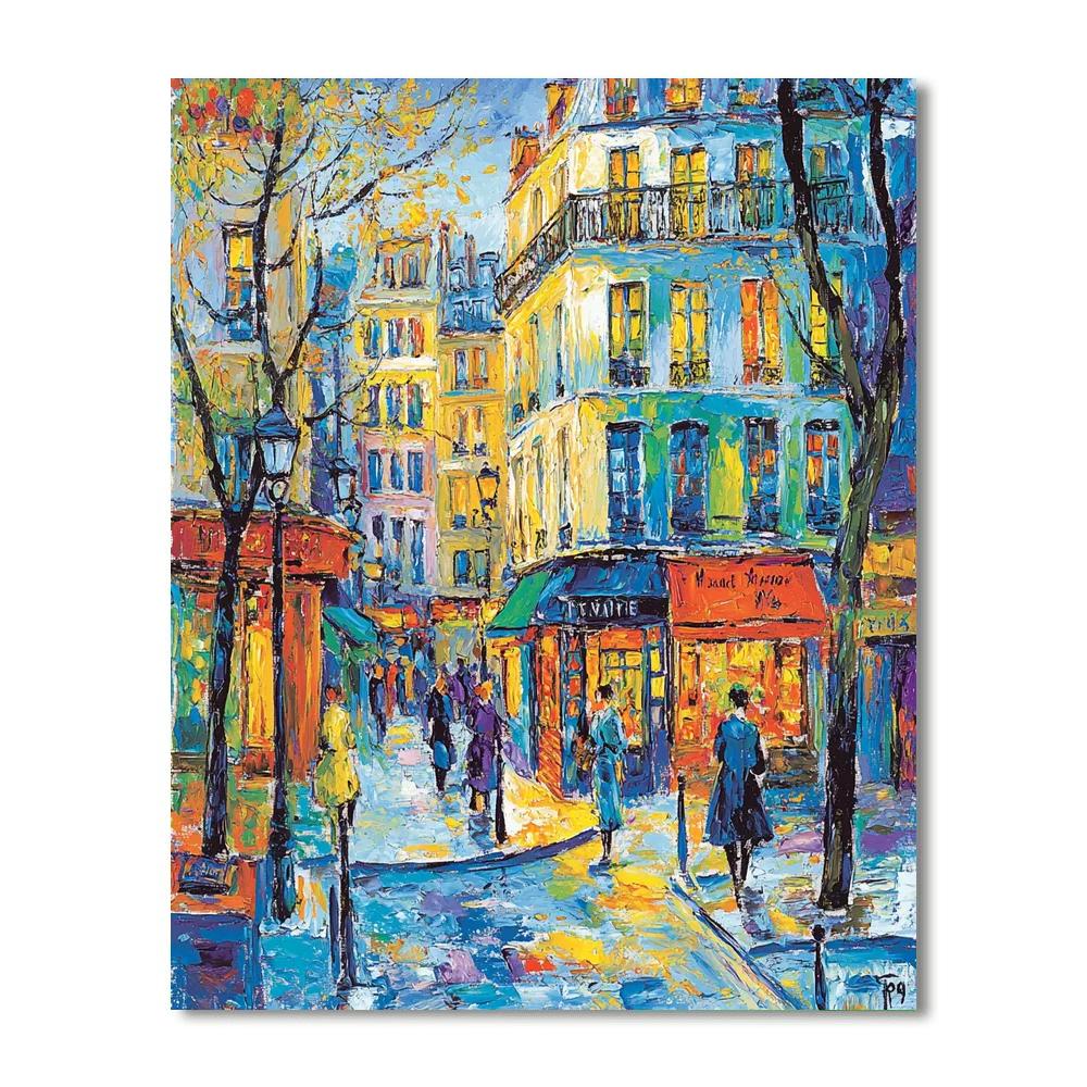 Maurice Utrillo Inspired Bohemian Paris Streets  Number Painting