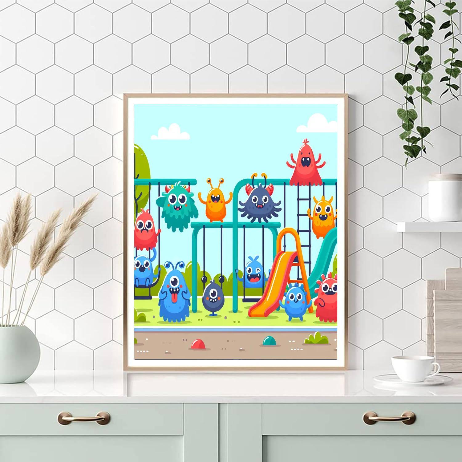 Friendly Monsters' Playground Numbered Painting Kits
