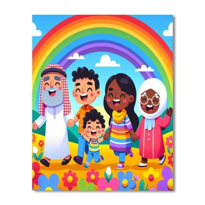 Rainbow Adventure Crew Paint By Numbers Art