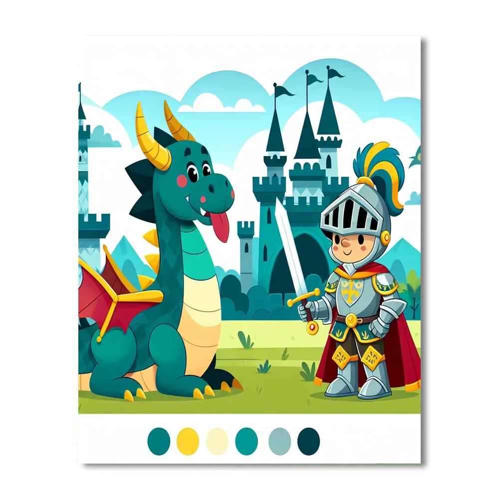 Knights And Dragons Realm Numbered Painting Kits