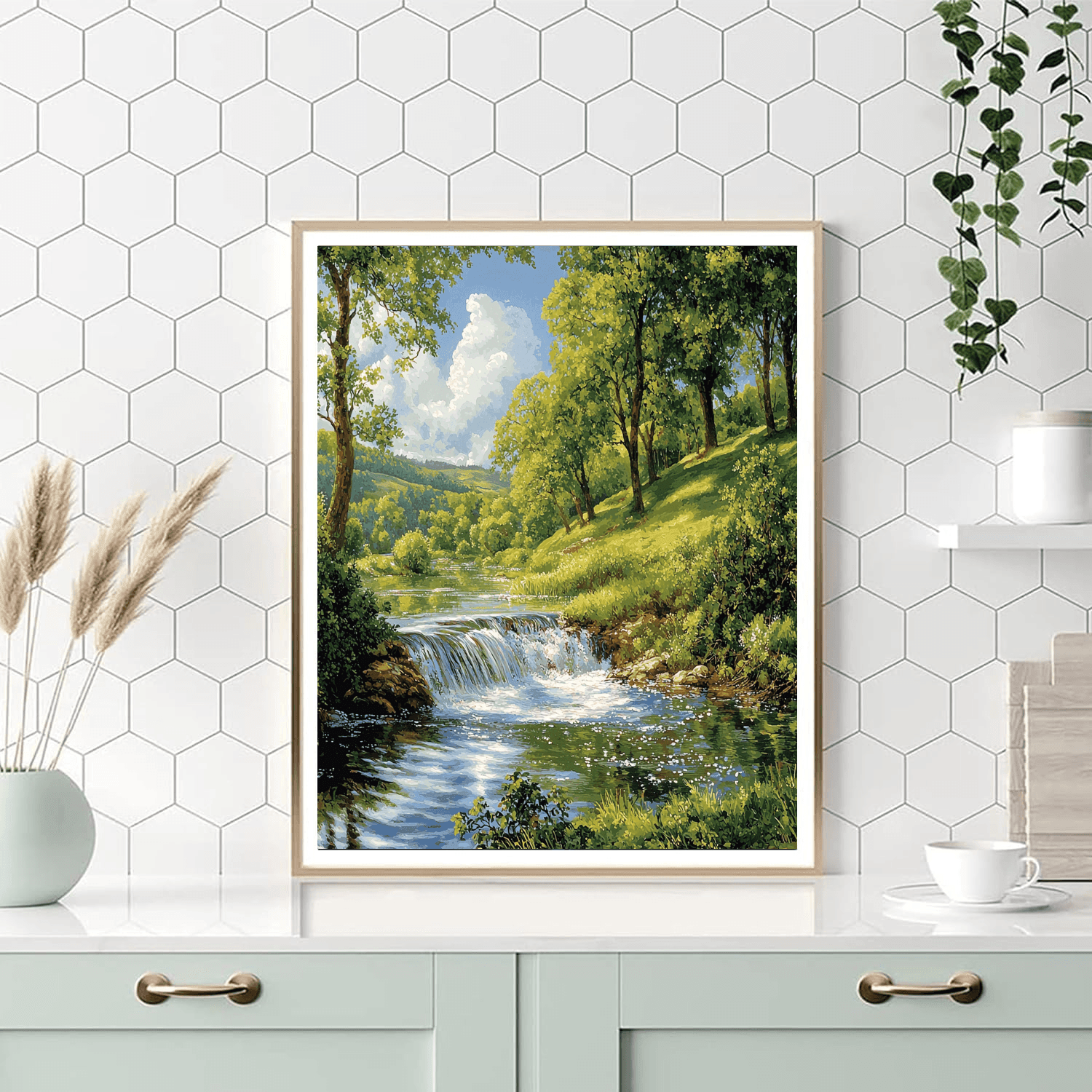 John Constable Inspired Enchanting Riverbank  Paint By Numbers Kits