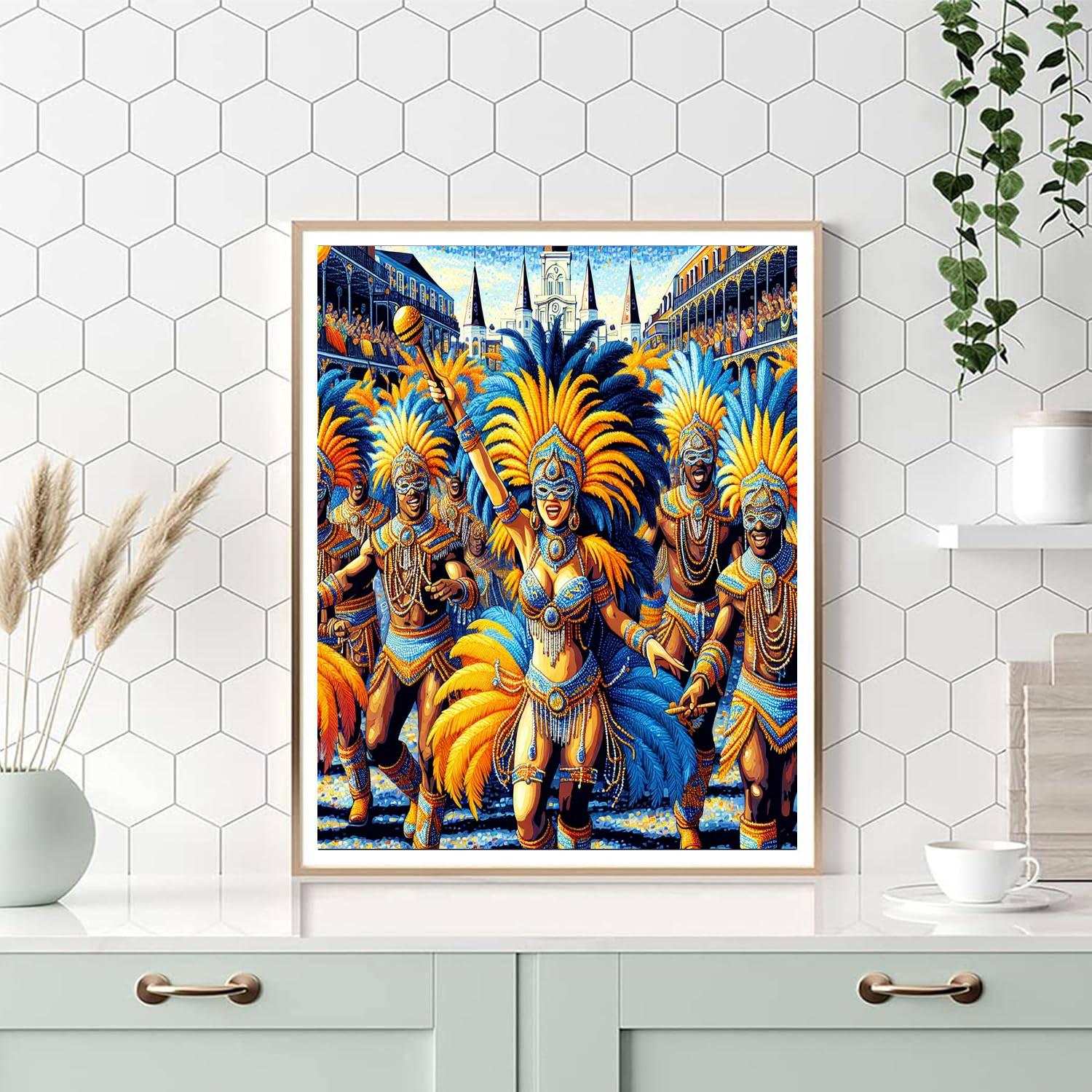 Mardi Gras Indians Parade - New Orleans, Usa Number Painting