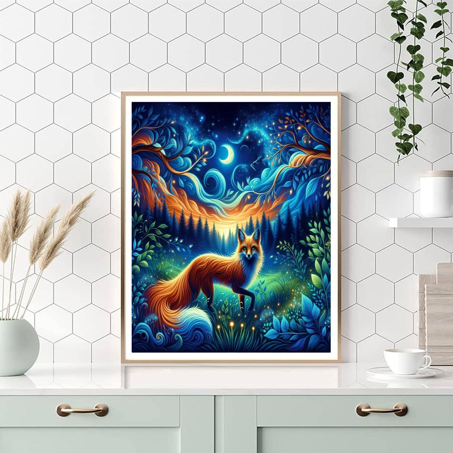 Fox's Enchanted Evening DIY Paint By Numbers