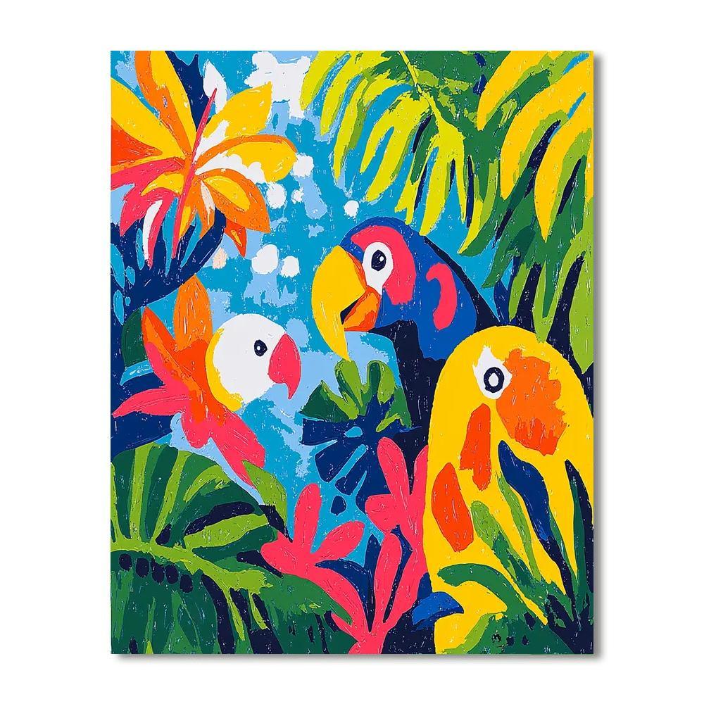 Hockney Inspired Dynamic Jungle Life  Painting By Numbers Kit