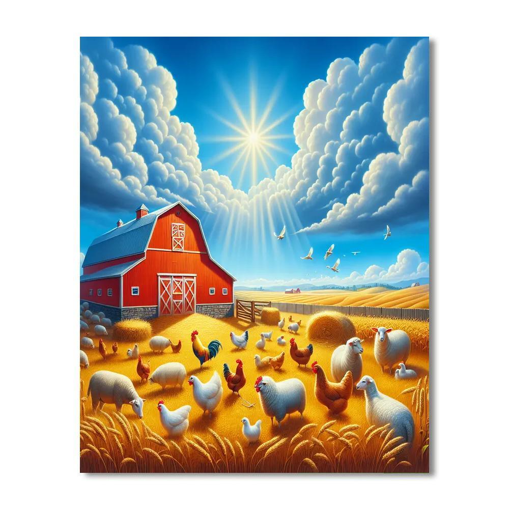 Sunny Farmyard Joy Paint By Numbers Art