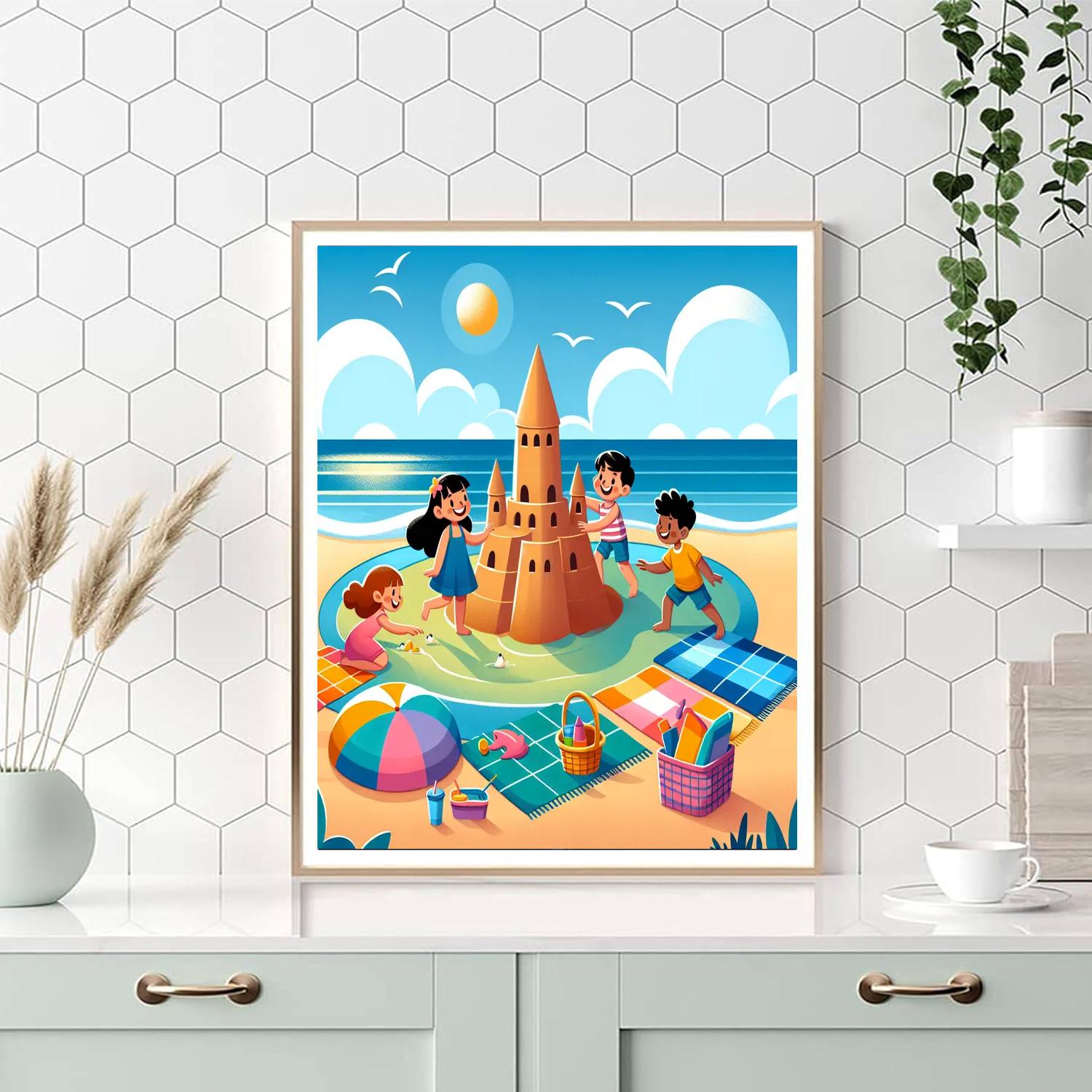 Summer Beach Picnic Paint By Numbers