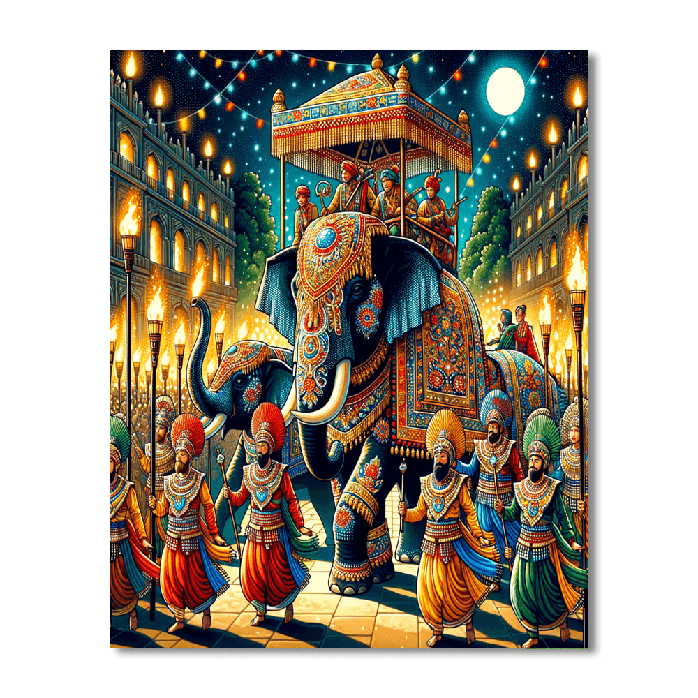 Esala Perahera - Sri Lanka Number Painting