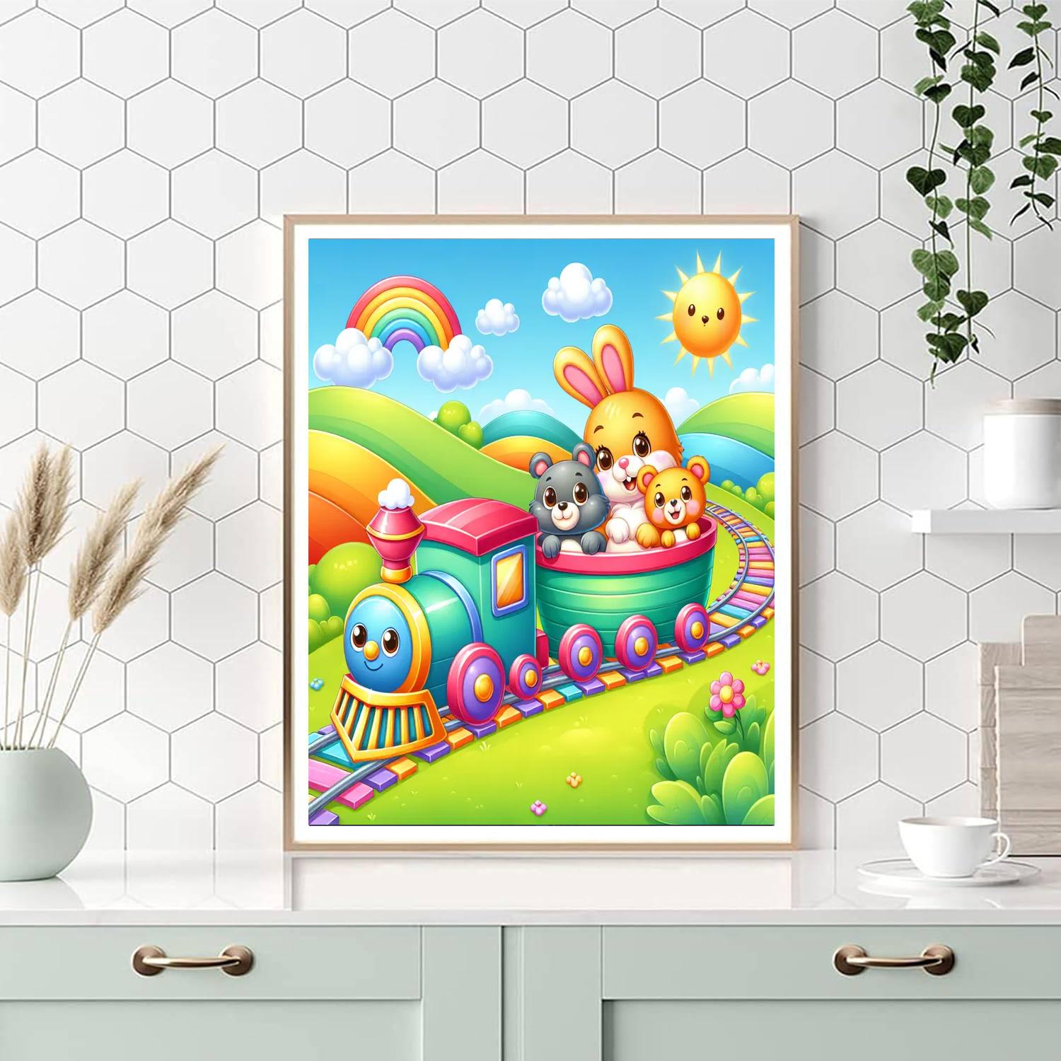 Sweet Dream Train DIY Paint By Numbers