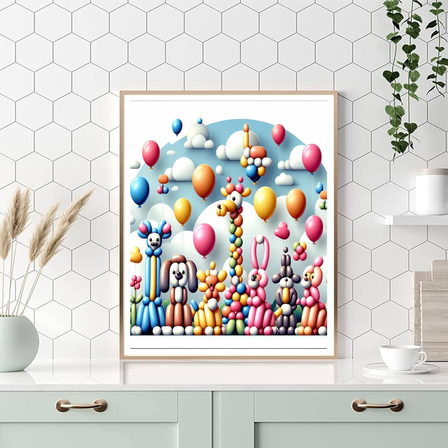 Colorful Balloon Animals Paint By Numbers Art
