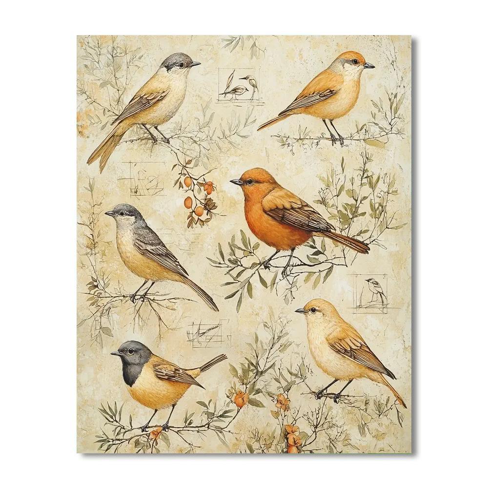 Leonardo Da Vinci Inspired Flight Of The Feathered  Numbered Painting Kits