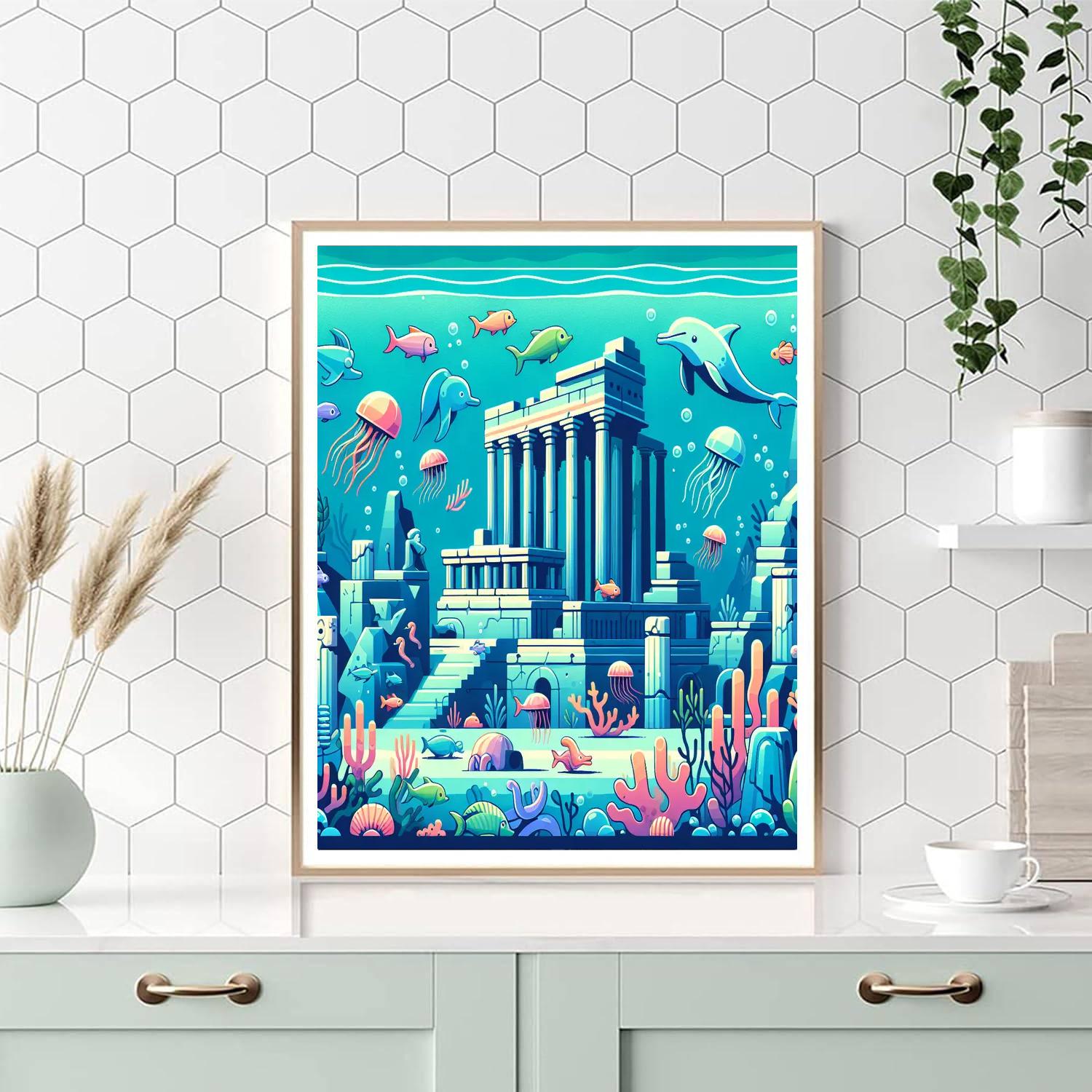 Underwater City Exploration DIY Paint By Numbers