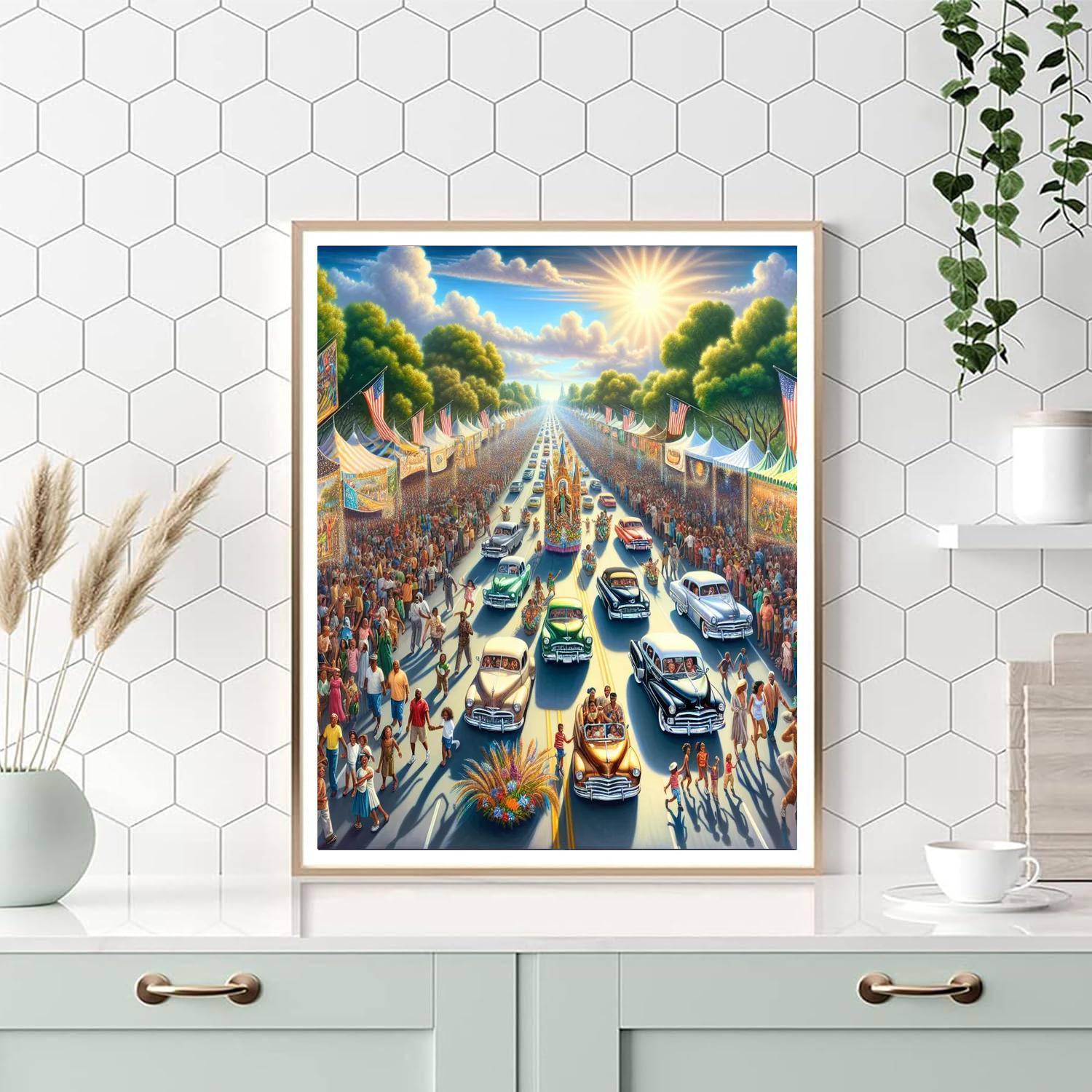 Feather Fiesta Days - Usa DIY Paint By Numbers