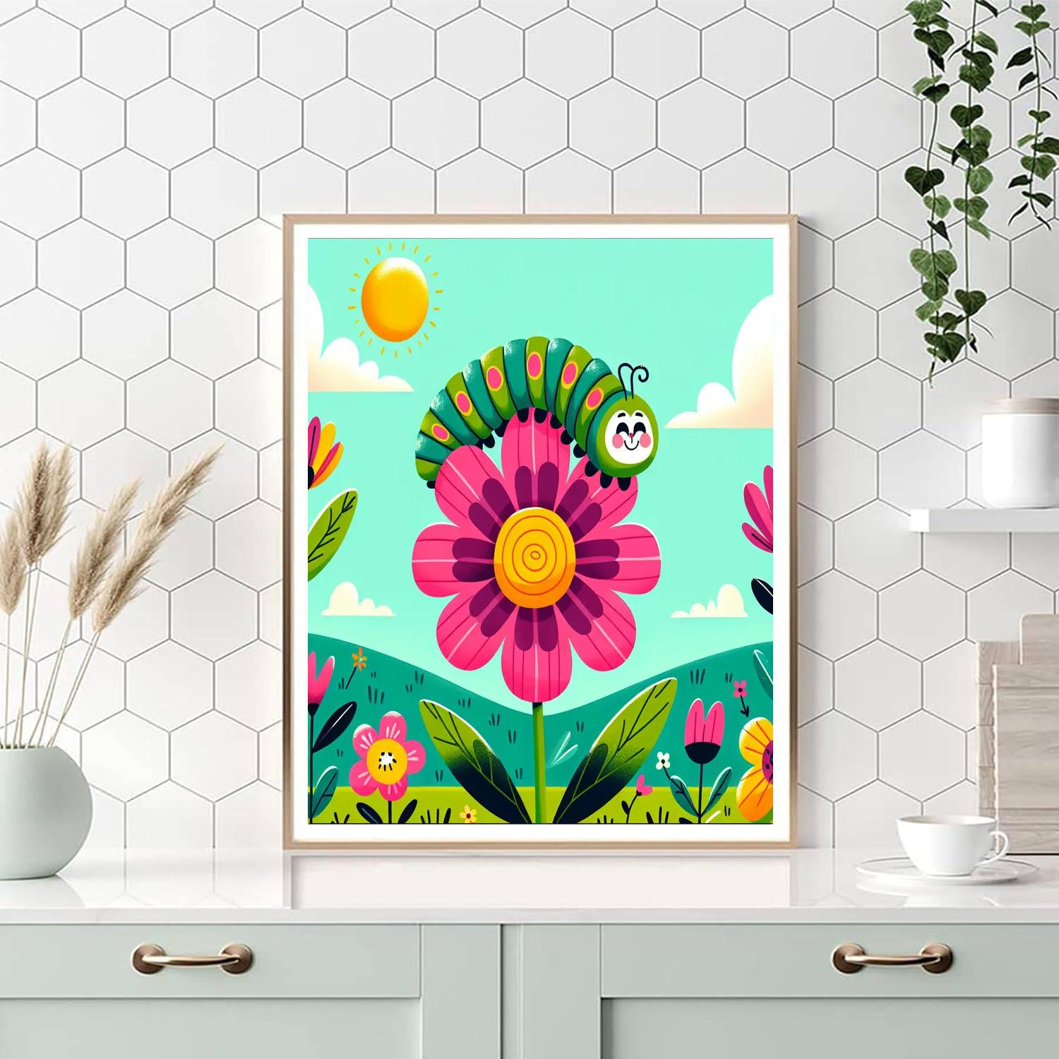 Cute Caterpillar’s Journey Paint By Number