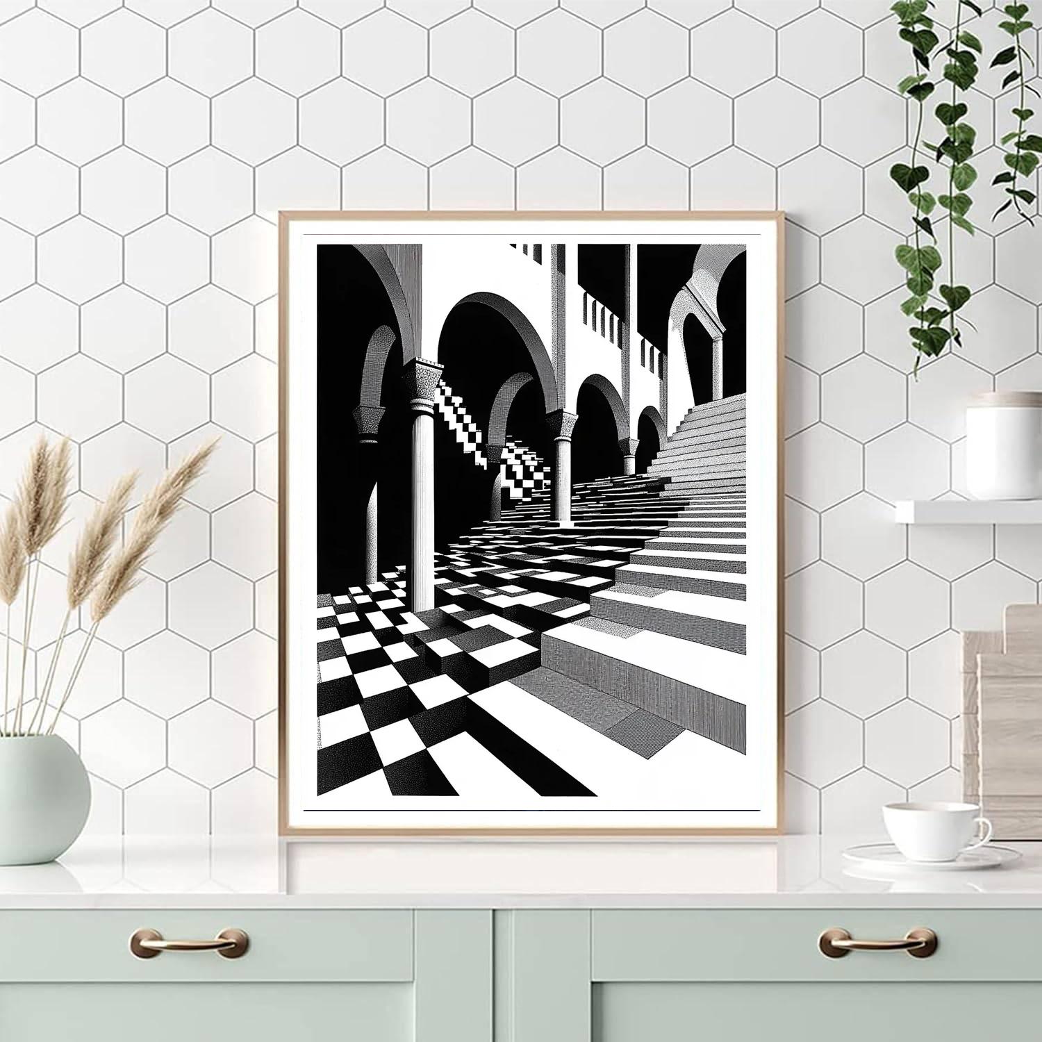 M.C. Escher Inspired The Labyrinth Of Patterns  Paint By Numbers