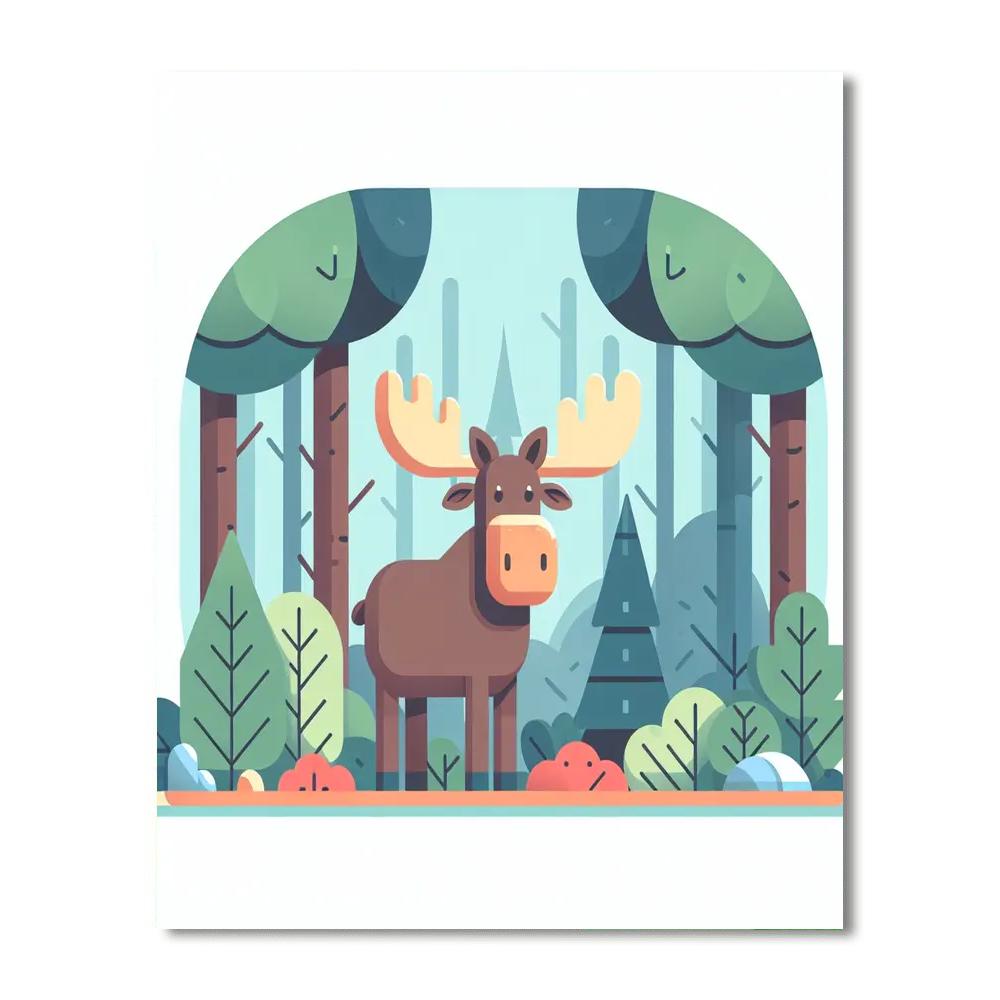Friendly Moose Woodland Numbered Painting Kits