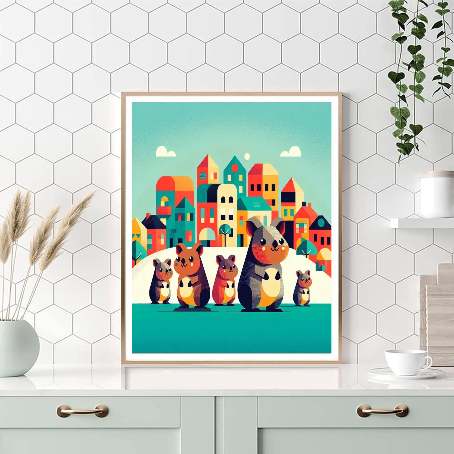 Quaint Quokka Town Painting By Numbers Kit