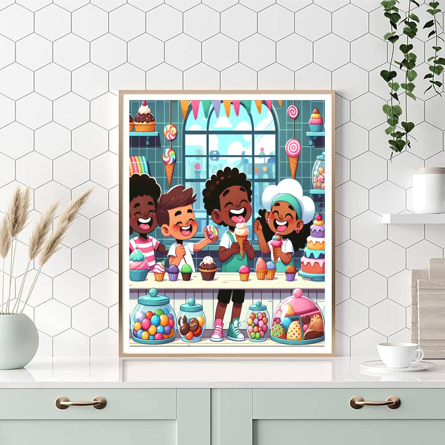 Delightful Dessert Shop Number Painting