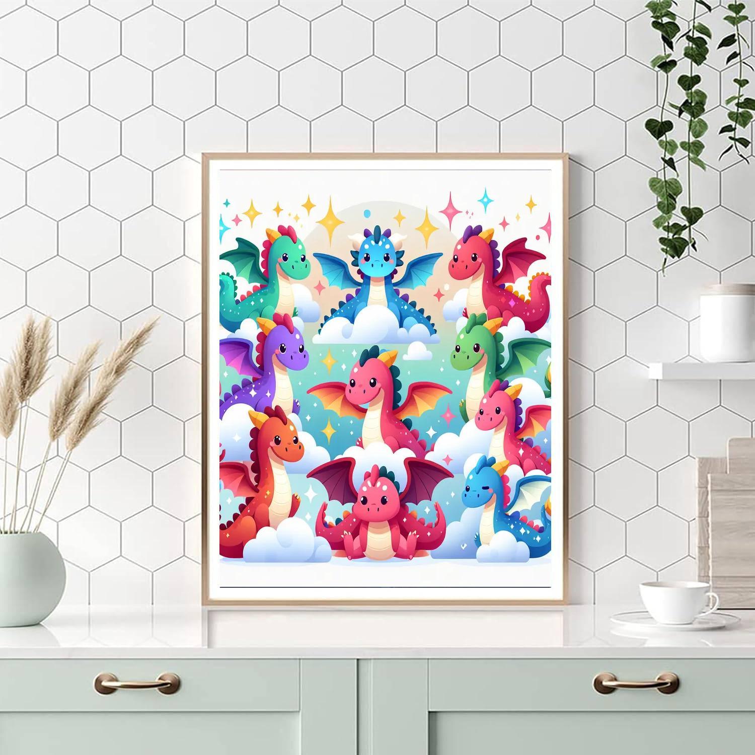 Fantasy Dragon Friends Numbered Painting Kits
