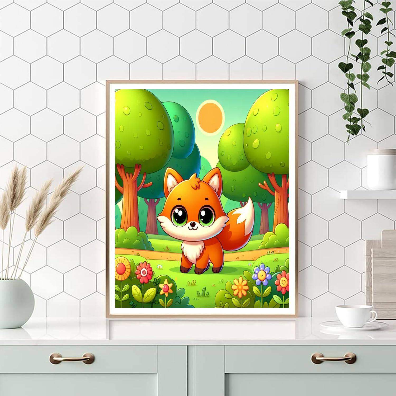 Friendly Fox Cub DIY Paint By Numbers