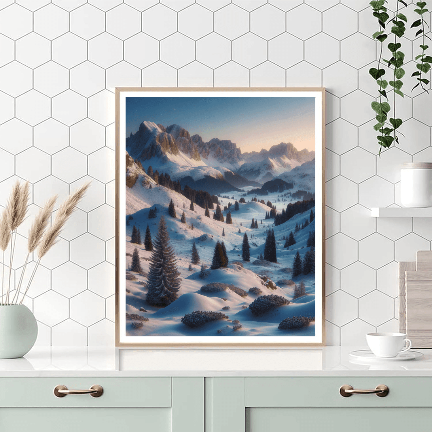 Winter Alpine Scene Paint By Number