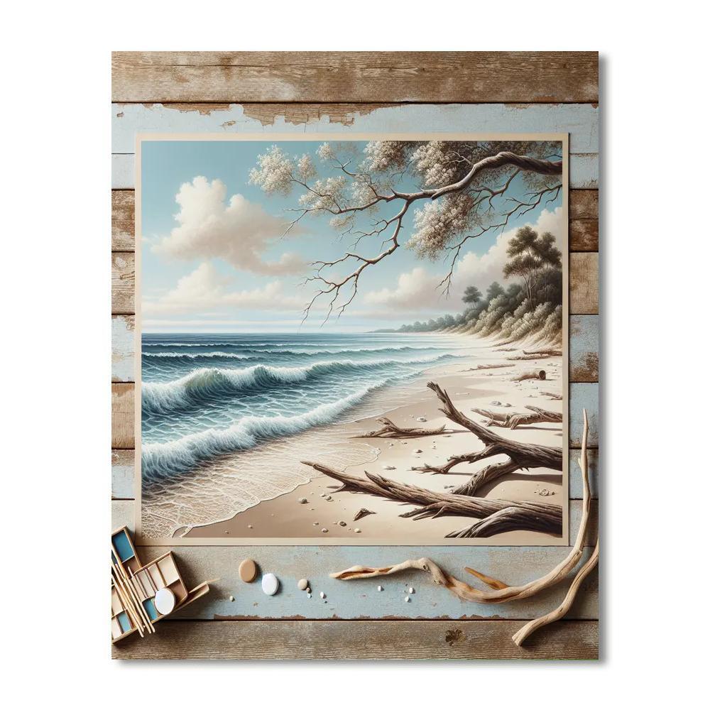 Rustic Beachside Retreat Number Painting
