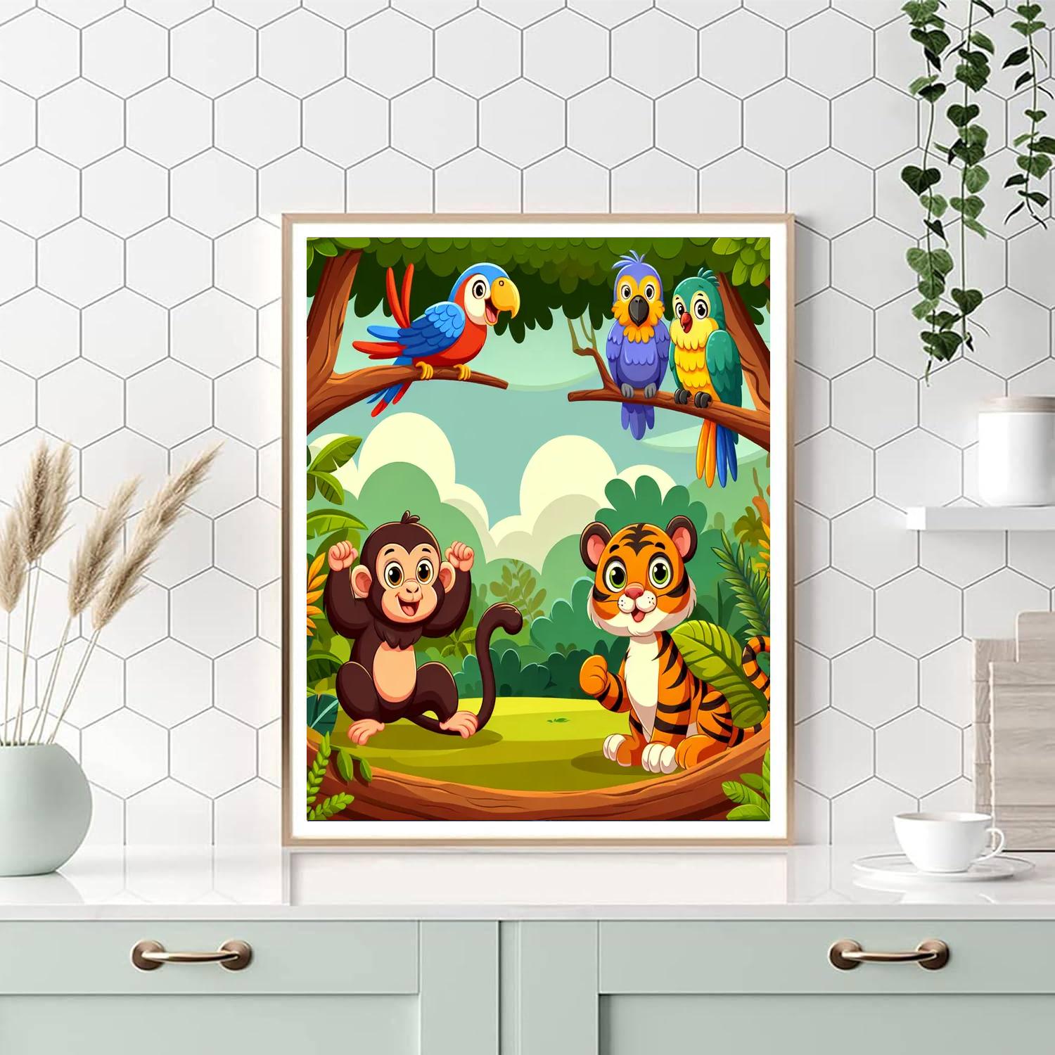 Charming Jungle Expedition Numbered Painting Kits