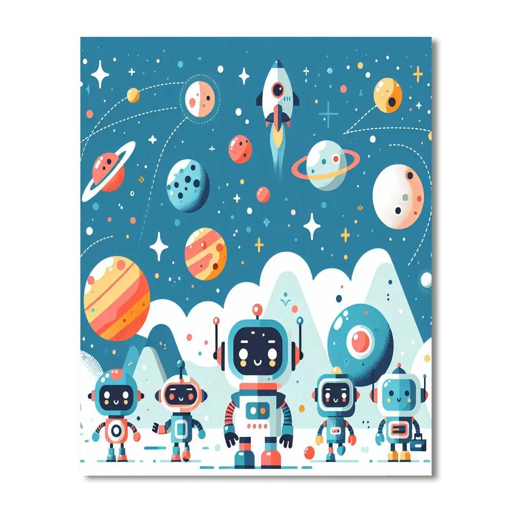 Robot Heroes' Galactic Mission Paint By Numbers Kits