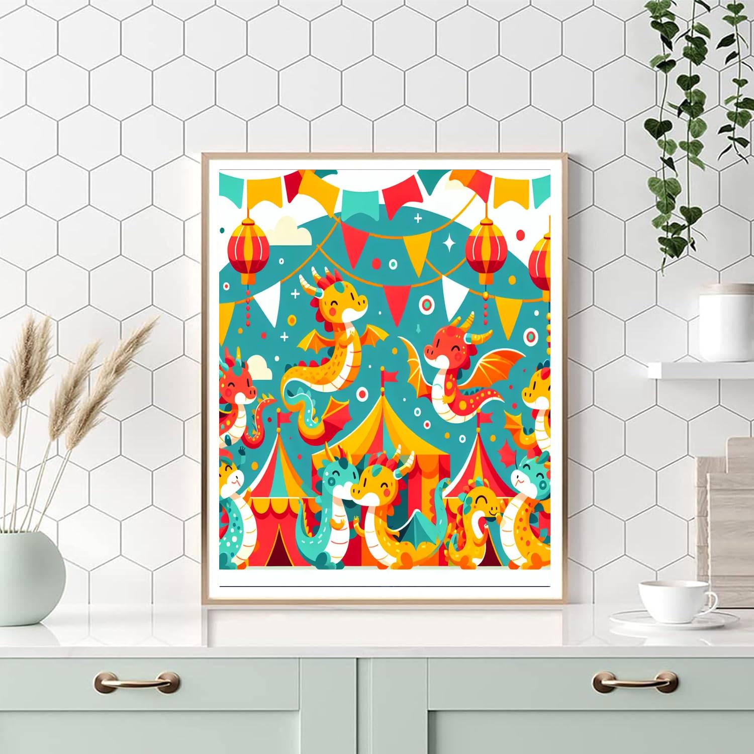 Dazzling Dragon Festival Paint By Numbers Kits