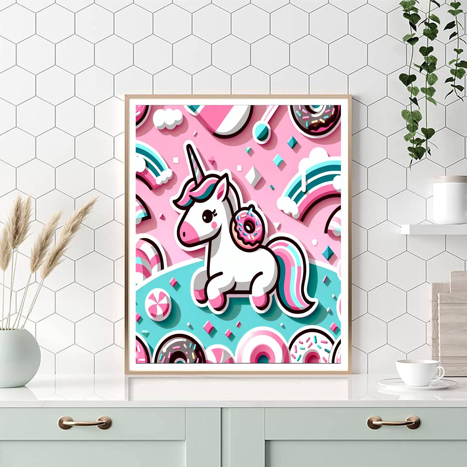 Sweet Donut Unicorn Number Painting