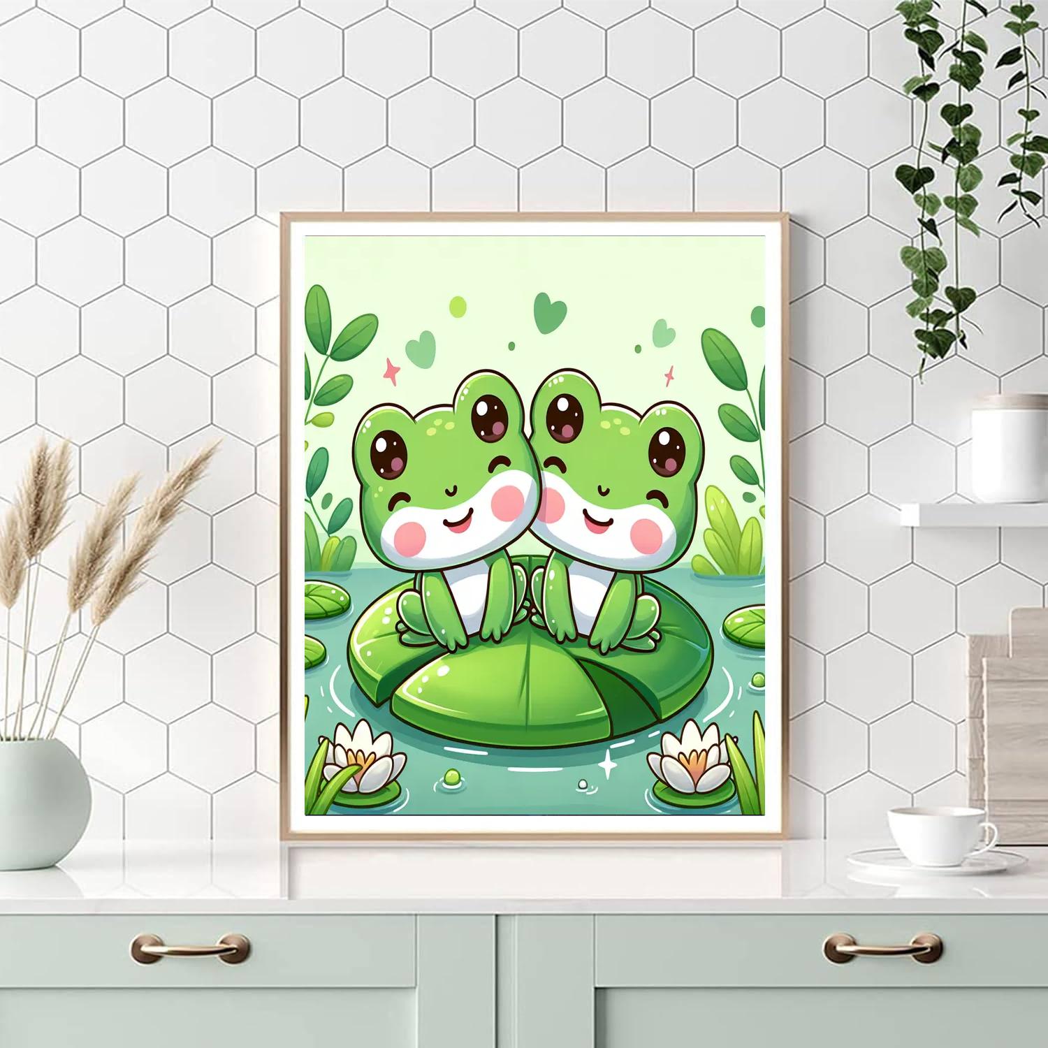 Friendly Frogs On A Lily Pad Paint By Numbers Kits