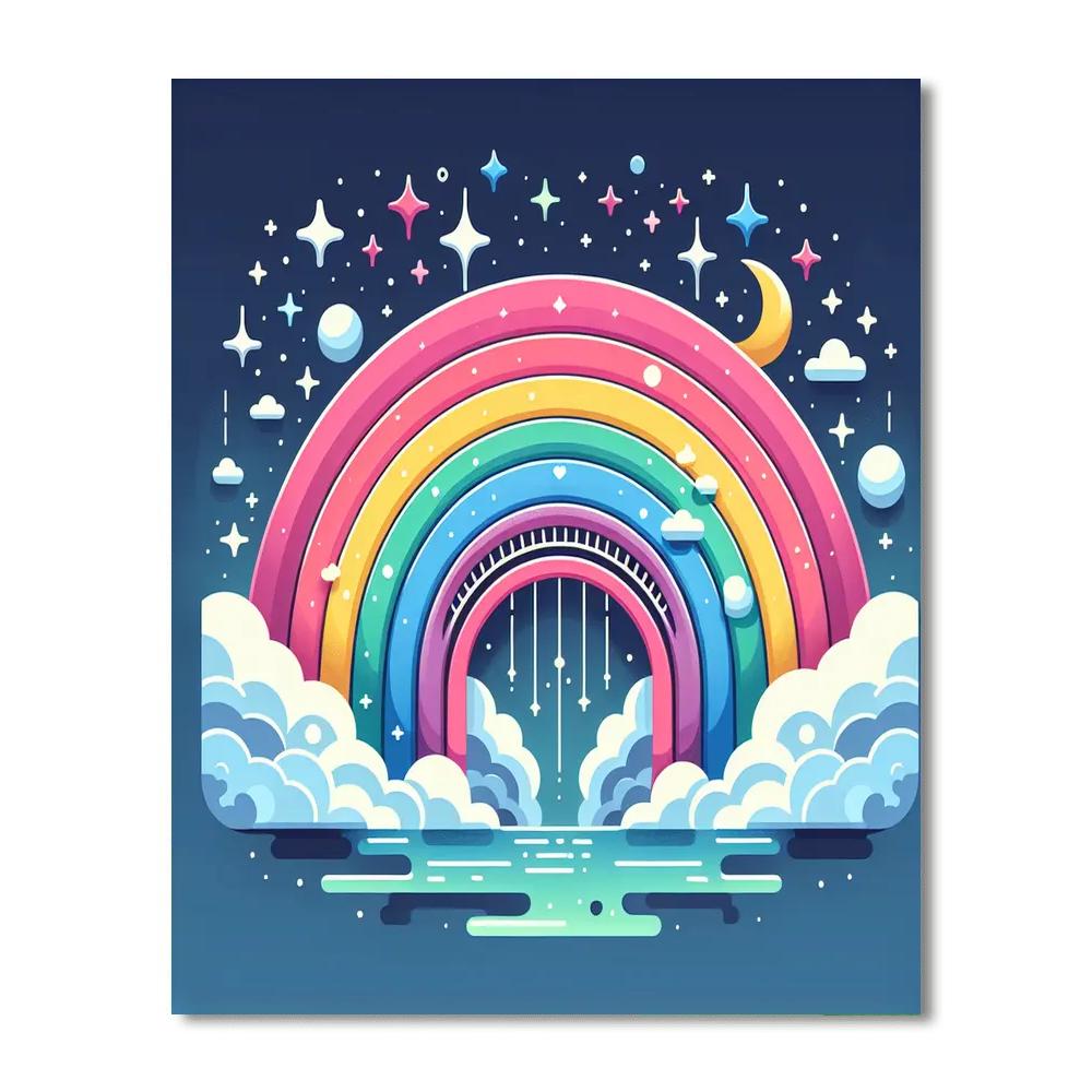 Dreamy Rainbow Bridge DIY Paint By Numbers