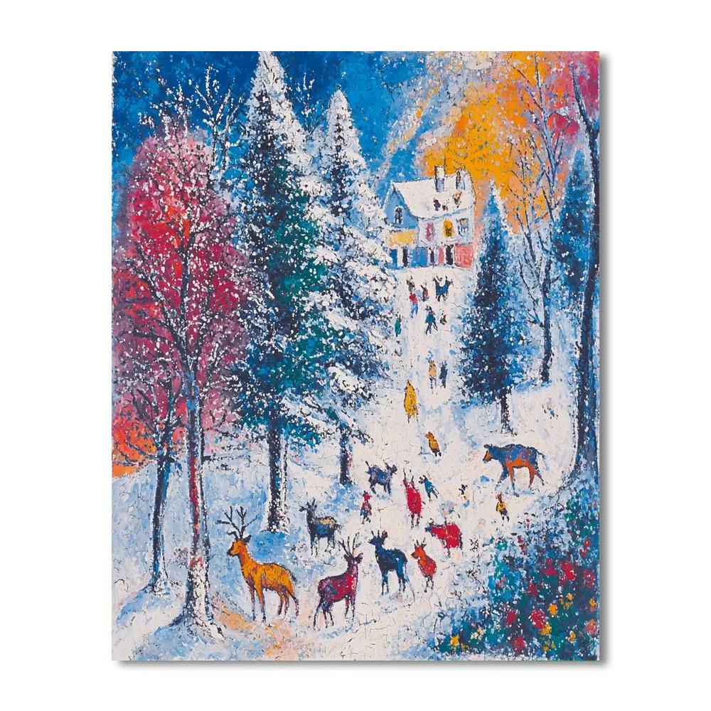 Marc Chagall Inspired Frosty Whimsy  Paint By Numbers Kits