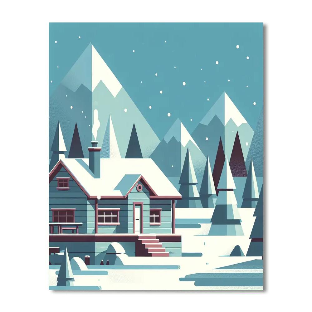 Merry Mountain Cabin Numbered Painting Kits