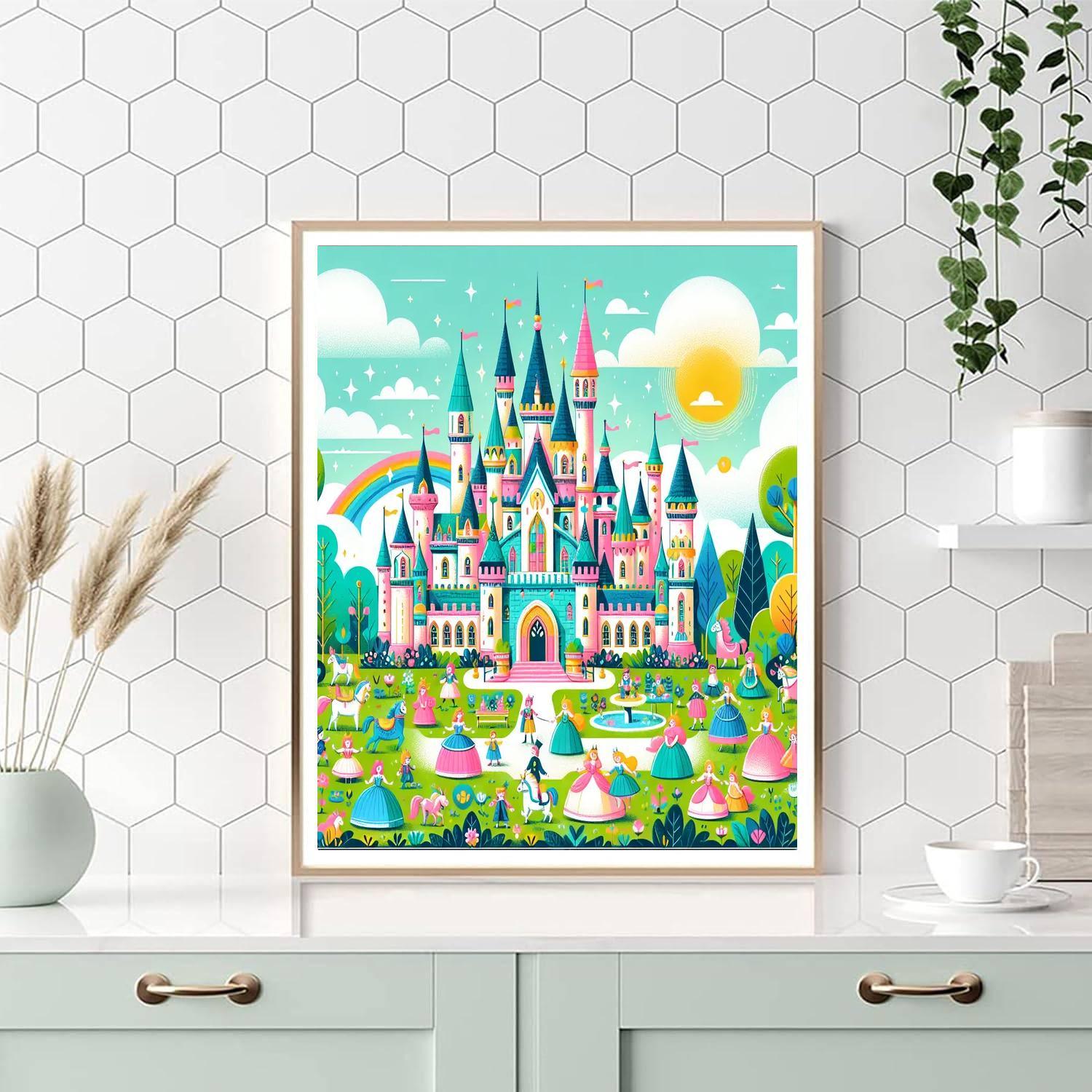 Friendly Fairy Tale Castle Paint By Numbers Art