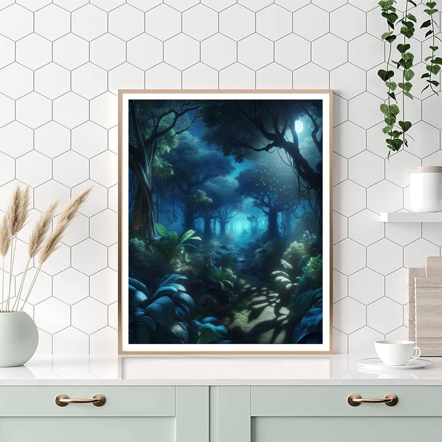 Mysterious Jungle Night Paint By Numbers Art