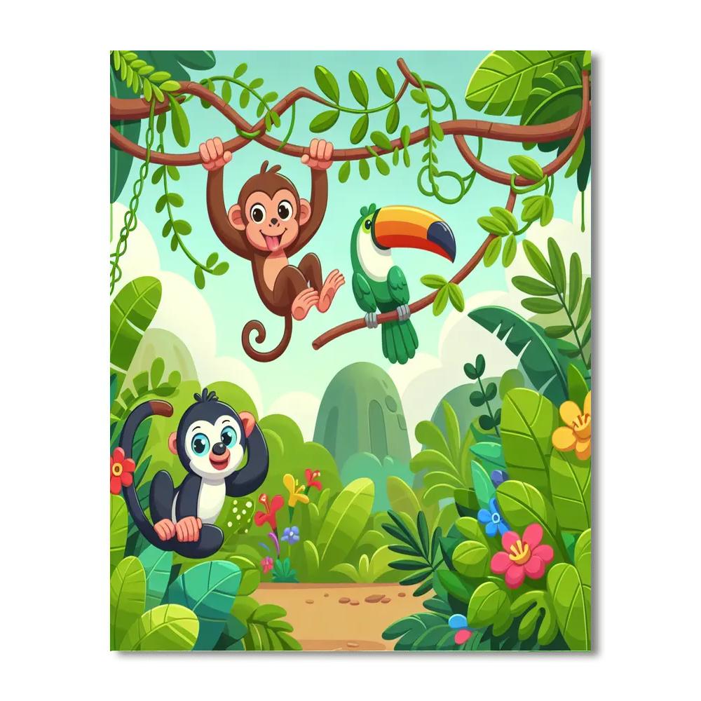Enchanted Jungle Journey Paint By Numbers Art