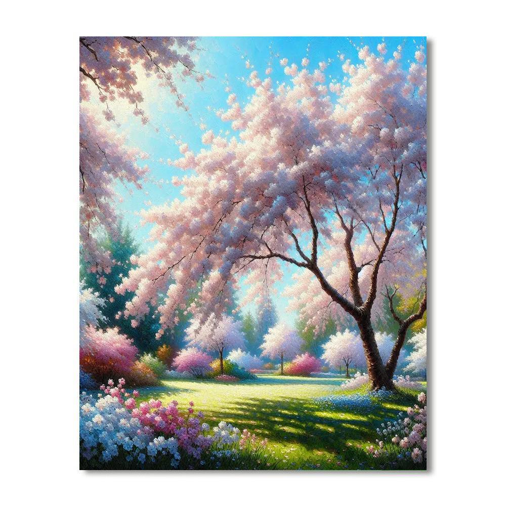 Radiant Cherry Blossom View Numbered Painting Kits