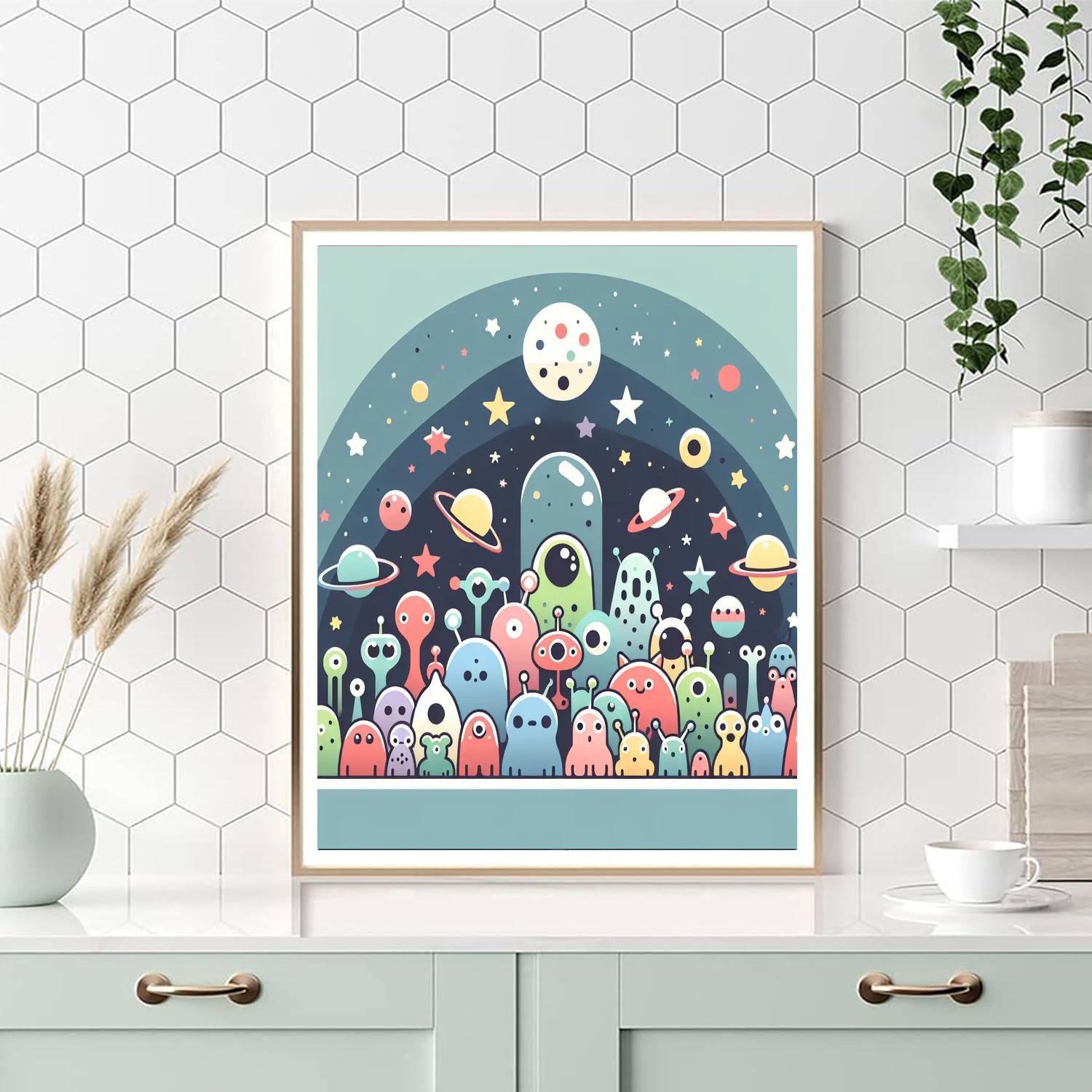 Cosmic Creature Carnival Number Painting