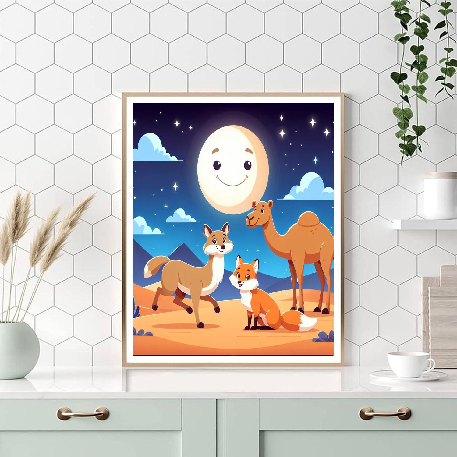 Moonlit Desert Safari Paint By Numbers Art