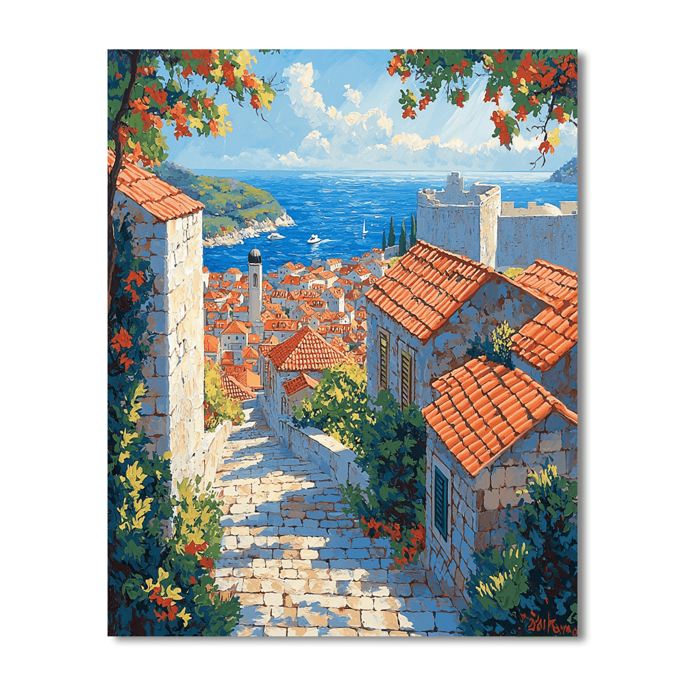 Old City Of Dubrovnik Number Painting