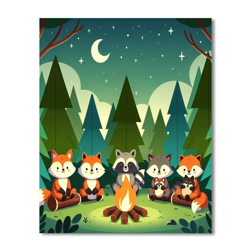 Friendly Forest Campfire Paint By Number