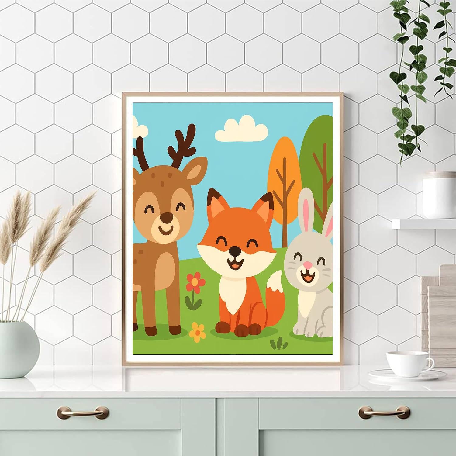 Cheery Woodland Friends Numbered Painting Kits